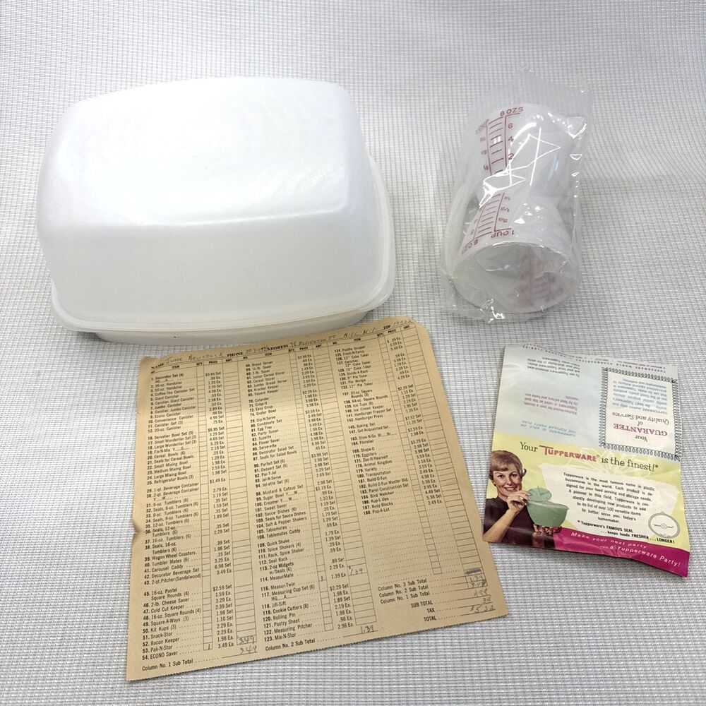Vintage NOS Tupperware Containers, Econo Saver, Measur-Twin, Original Order Form